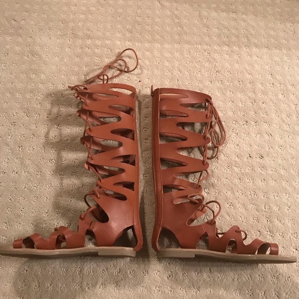 Lace Up Tall Gladiator Sandals